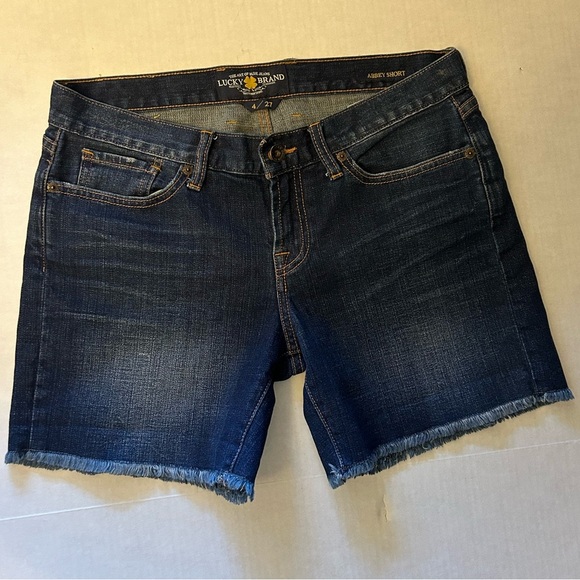 Lucky Brand Abbey Medium wash Blue Jean Shorts Sz-4/27.  N10 - Picture 1 of 9